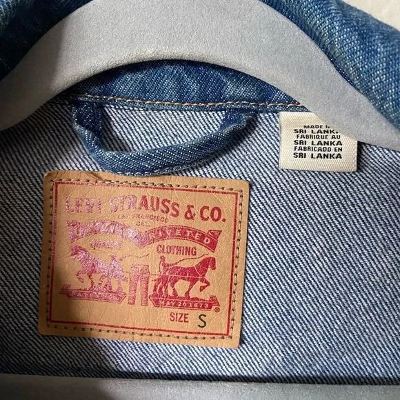 Levi’s Ex-Boyfriend Cotton Denim Trucker Jacket Size S - Picture 7 of 8
